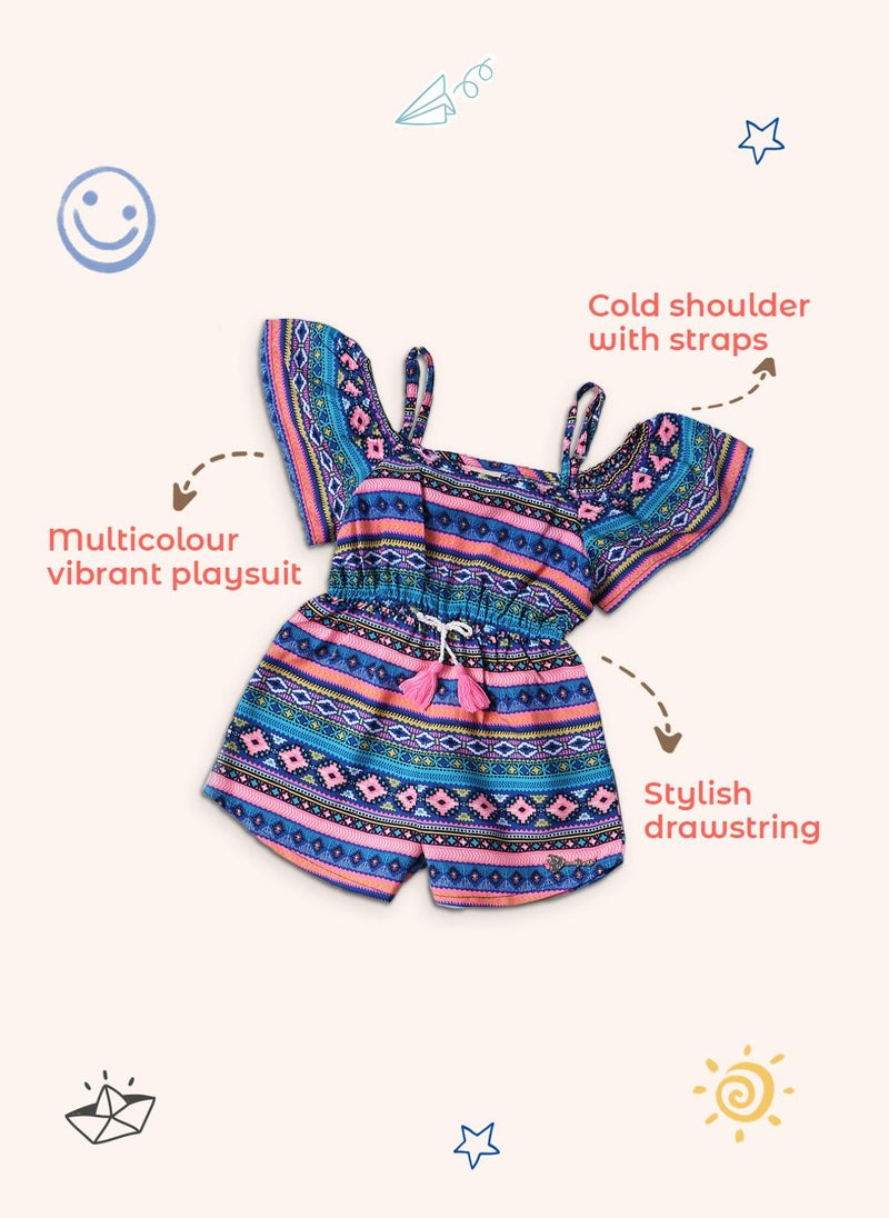Nautinati Girls' All-over Geomtric Print Waist Tie-up Jumpsuit - Image 5